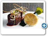 Angus beef cheek, terriyaki braised, potato pancake, seaweed