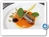 Hokkaido scallops, white anchovies, salmorejo, herb focaccia crumble