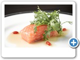MARTI_Roger_Norwegian salmon confit, sesame vinaigrette, chrysanthemum cress, wolf berry
