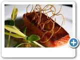 MARTI_Roger_Norwegian salmon filet micuit, sauvignaon blanc butter sauce, pickled eggplant, potato