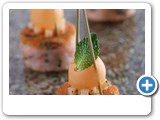 Salmon and mango lollipop